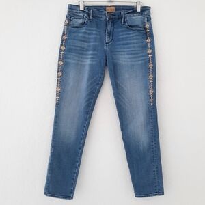 Driftwood Embroidered Jackie Crop Jeans 28